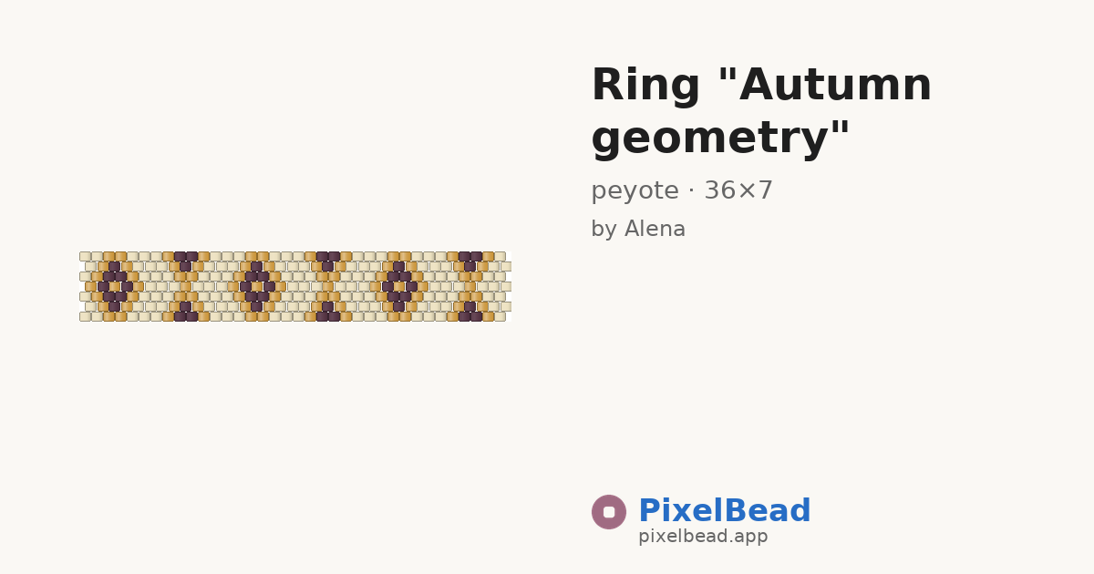 Ring "Autumn geometry" — peyote bead pattern preview