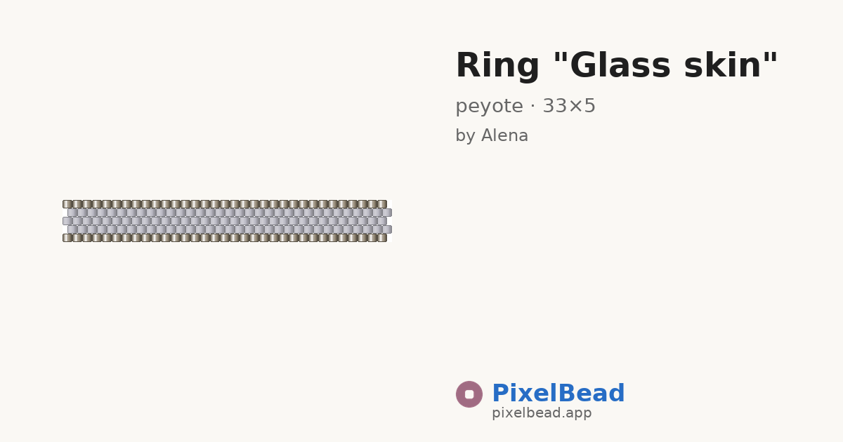 Ring "Glass skin" — peyote bead pattern preview