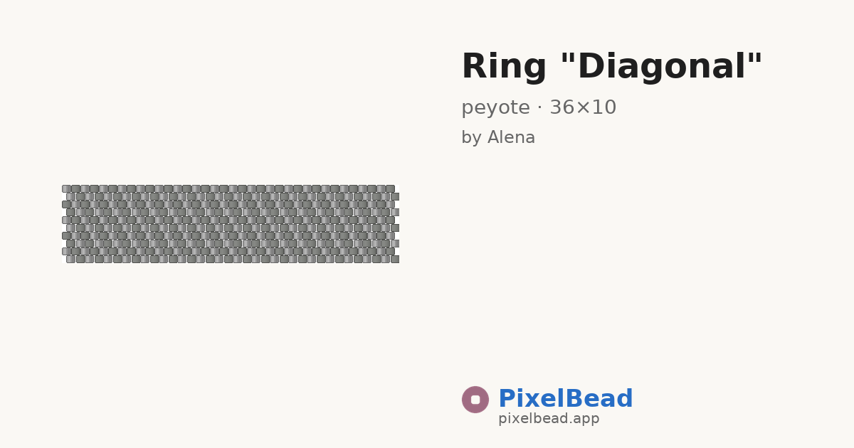 Ring "Diagonal" — peyote bead pattern preview