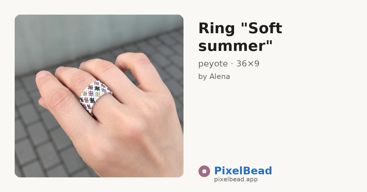 Ring "Soft summer" — peyote bead pattern preview
