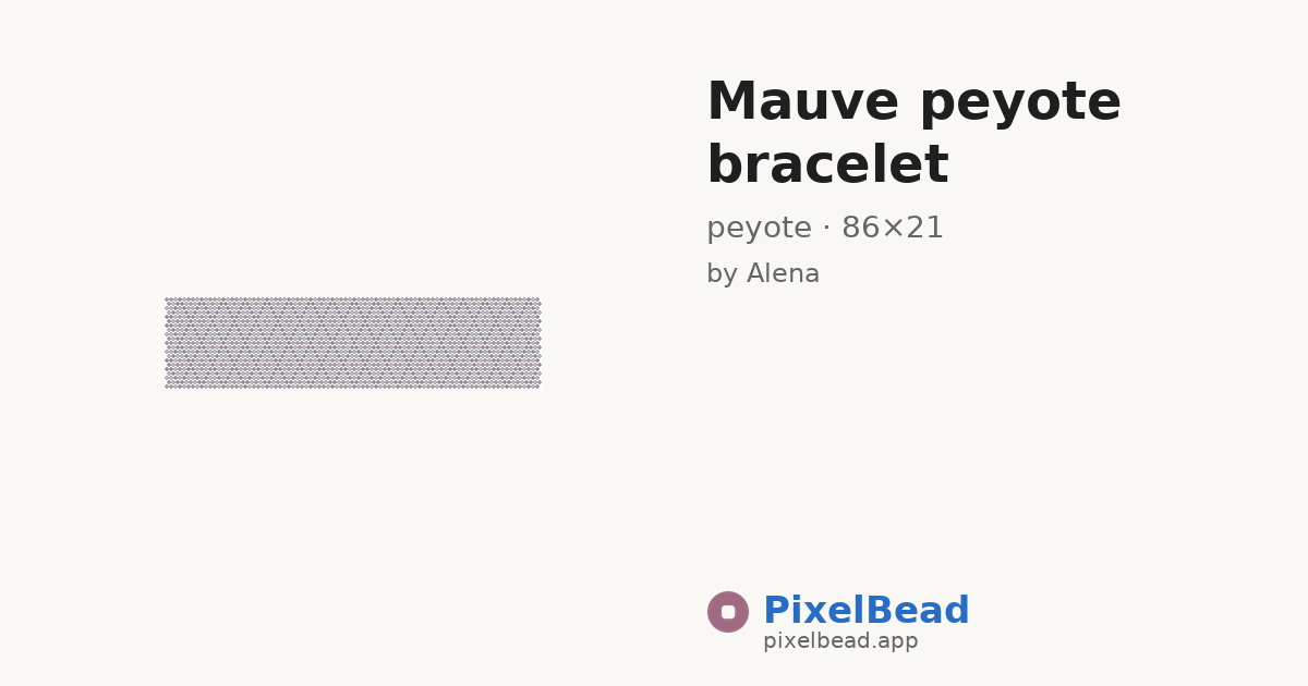 Mauve peyote bracelet — peyote bead pattern preview