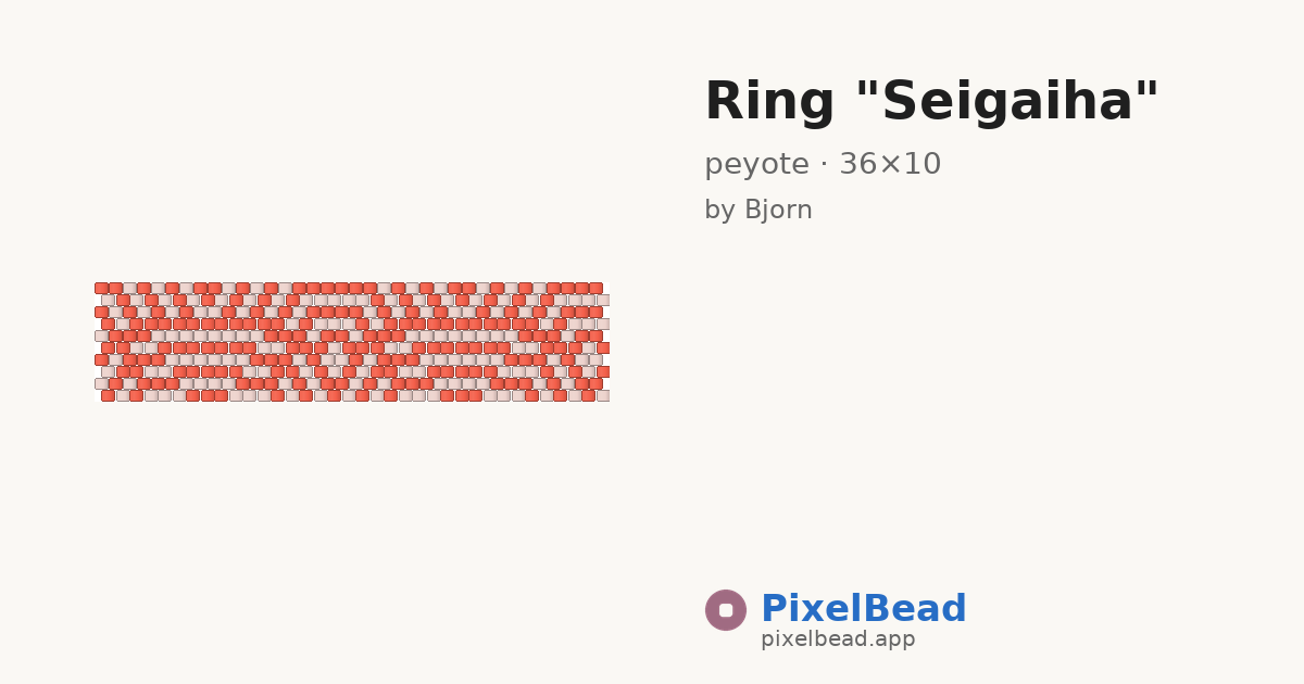 Ring "Seigaiha" — peyote bead pattern preview