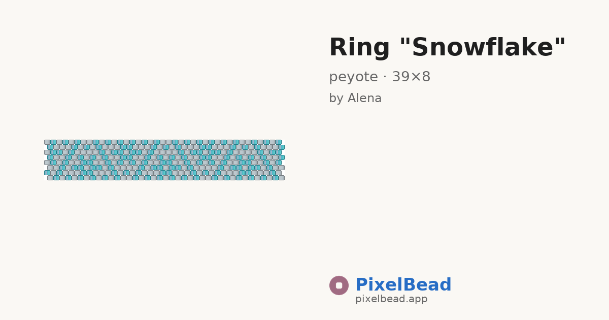 Ring "Snowflake" — peyote bead pattern preview