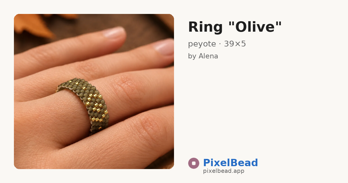 Ring "Olive" — peyote bead pattern preview