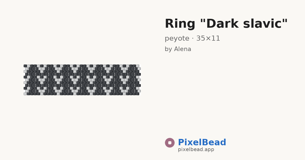 Ring "Dark slavic" — peyote bead pattern preview