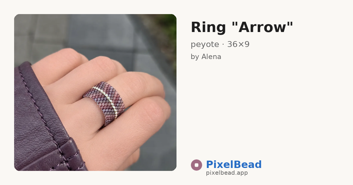 Ring "Arrow" — peyote bead pattern preview