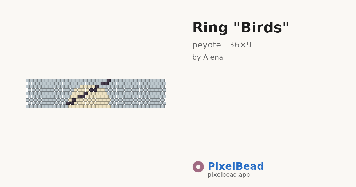 Ring "Birds" — peyote bead pattern preview