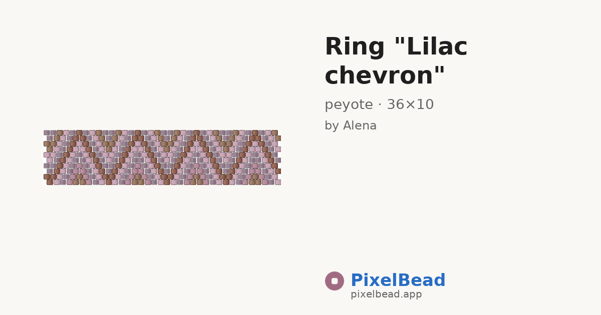 Ring "Lilac chevron" — peyote bead pattern preview