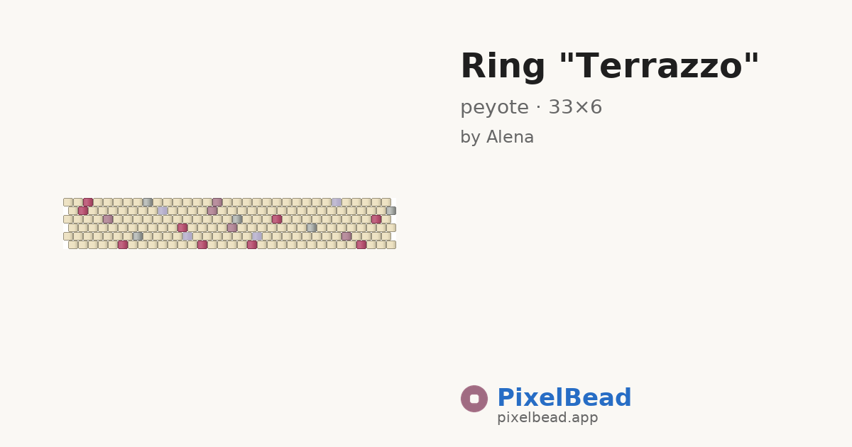 Ring "Terrazzo" — peyote bead pattern preview