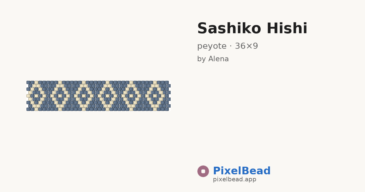 Sashiko Hishi — peyote bead pattern preview