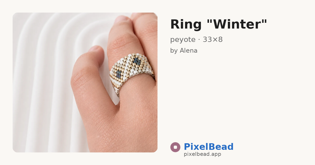 Ring "Winter" — peyote bead pattern preview